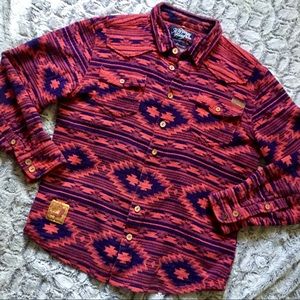 HERITAGE AMERICA woven Aztec print shirt